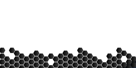 Hexagonal abstract metal background with white copy space for presentation design templates
