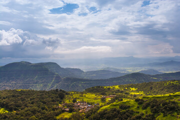 mountain landscape with clouds