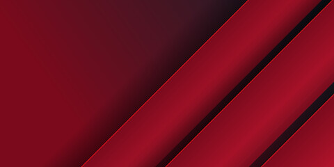 Modern abstract shiny red overlap 3D layers on red presentation background