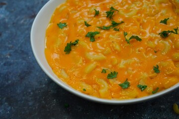 Homemade Cheesy Mac and Cheese, selective focus