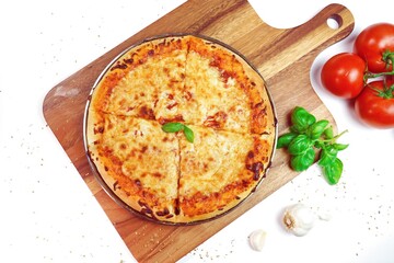 Homemade Fluffy Cheese Pizza, selective focus