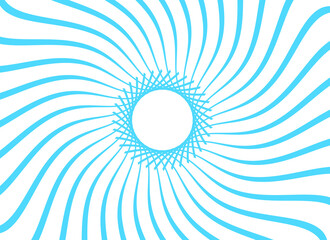 Spiral Swirl Radial Hypnotic Psychedelic illusion rotating background Vector Blue and white