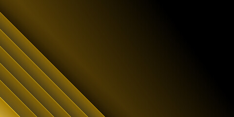 Modern abstract black background with gold line composition