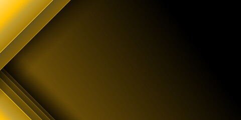 Modern abstract black background with gold line composition