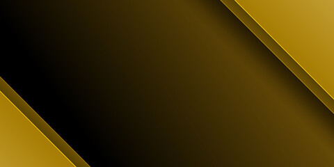 Modern eelegant gold black abstract background with overlap layer for wide banner
