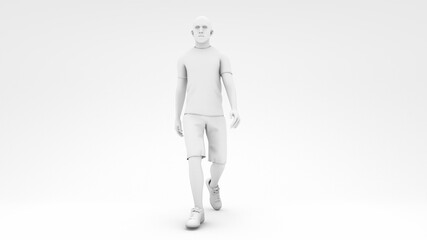 Men walking in white design background