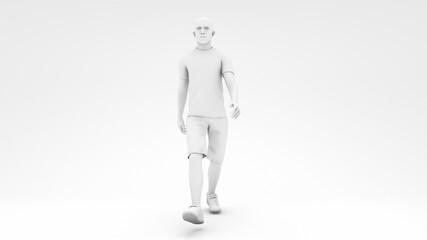 Men walking in white design background