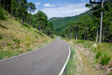 Fototapeta na wymiar Detail of a steep mountain road, seen from the asphalt.
