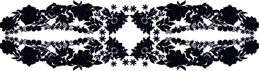Fototapeta premium beautiful folk art, floral decoration beautiful flower illustration 