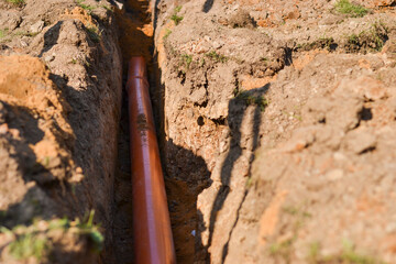 Water pipes in ground construction work