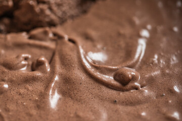 Mousse Au Chocolat, Schokoladencreme - Makroaufnahme