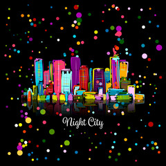 Abstract night cityscape, sketch for your design