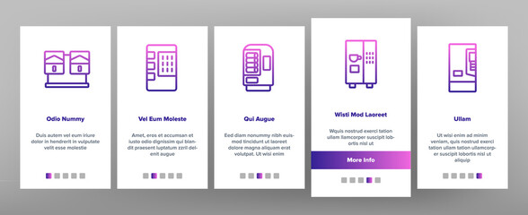 Vanilla Flower Spice Onboarding Mobile App Page Screen Vector. Vanilla Stick Spicy Ingredient For Ice Cream And Coffee, Donut And Drink, Bottle And Bag Illustrations