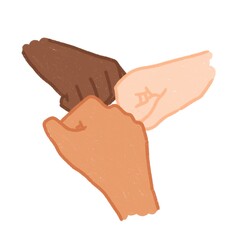 Hand Fist Bump Simple Hand Drawn Illustration