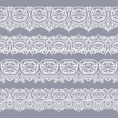 Fototapeta premium Abstract ethnic nature seamless line art stripes