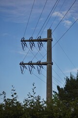 Strom-Mast am Abend