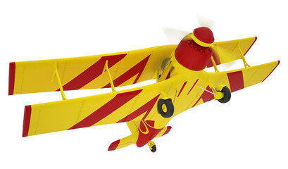 yellow retro airplane isolated on white background. 3d illustration © Igor Pyekhtyeryev