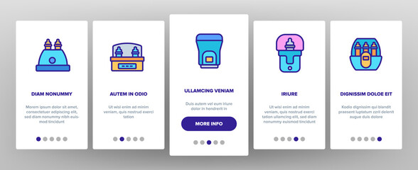 Sterilizer Device Onboarding Mobile App Page Screen Vector. Sterilizer Electronic Equipment Milk Bottle For Cleaning, Steaming And Disinfection Illustrations