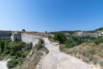 Fototapeta na wymiar The Inkerman limestone quarry. The historic site in Crimea