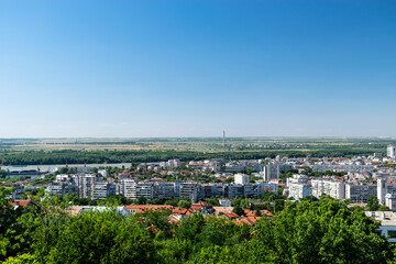 Fototapeta na wymiar View to the city of Ruse near river Danube and Romanian border