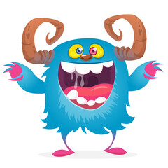 Happy cartoon monster. Halloween vector illustration isolated