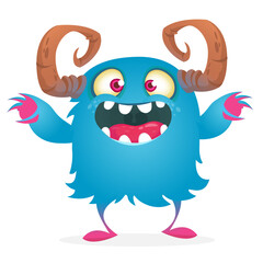 Happy cartoon monster. Halloween vector illustration isolated