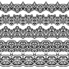 Abstract ethnic nature seamless line art stripes