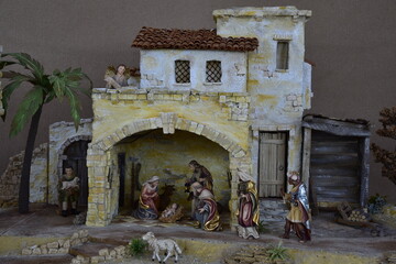orientalische Krippe, Krippe, Weihnachtskrippe, Jesus, Christentum, heilige Nacht, Josef und Maria,...