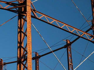 A closeup of the now demolished gas holder at Branksome, Poole, UK