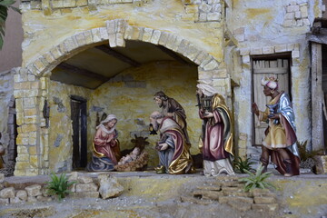 orientalische Krippe, Krippe, Weihnachtskrippe, Jesus, Christentum, heilige Nacht, Josef und Maria,...