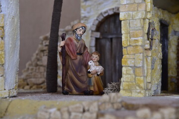 orientalische Krippe, Krippe, Weihnachtskrippe, Jesus, Christentum, heilige Nacht, Josef und Maria,...