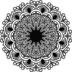 Circular mandala isolated for henna or tattoo. mandala for coloring book . mandala Islamic style . decorative mandala Design 