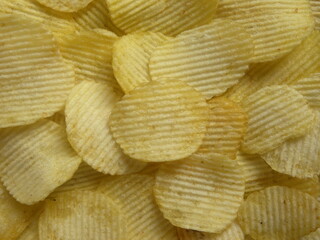 Yellow color corrugated Potato chips