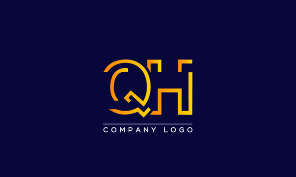 Creative letters QH or HQ Logo Design Vector Template. Initial Letters QH Logo Design	
