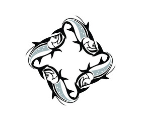 the fish circle formed logo 