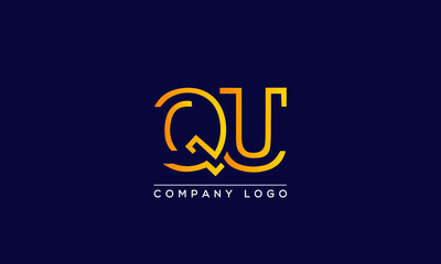 Fototapeta na wymiar Creative letters QU or UQ Logo Design Vector Template. Initial Letters QU Logo Design 