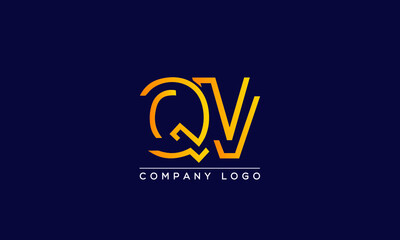 Fototapeta na wymiar Creative letters QV or VQ Logo Design Vector Template. Initial Letters QV Logo Design 