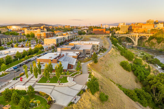 Aerial View Of Spokane River