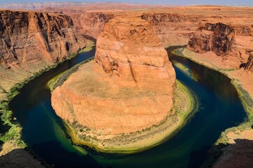 The Colorado River at Horseshoe Bend, Arizona, a few miles below Glen Canyon Dam