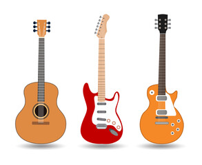 acoustic guitar icon, Used to play music and notes, for sing a song, vector design.