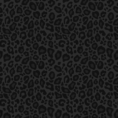 Vector seamless background. Animal leopard print dark pattern