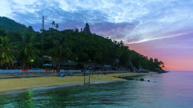 Time Lapse : Aur Island,Province Of Johor,Malaysia During Beautiful Blue Sky. HD
