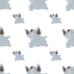 Cartoon illustration of elephant seamless pattern design.