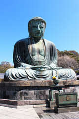  The great Buddha of Kamakura background with clear sky