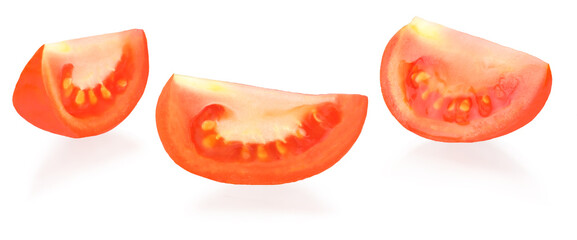 tomato sliced isolated on white background