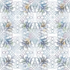 Seamless happy geo pattern with navy and white. High quality illustration. Joyful party mood design with subtle marble design overlay. Abstract repeat raster jpg swatch.
