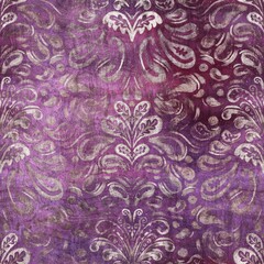 Seamless abstract pattern in tyrian purple. Detailed intricate highly textured feminine design. Repeat textile material for surface design. Girly fuchsia rich luxurious pattern.