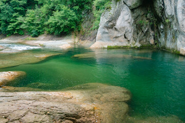 Green tranquil water, beauty of nature