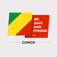 National flag icon with encouraging message isolated on light grey background : Vector Illustration