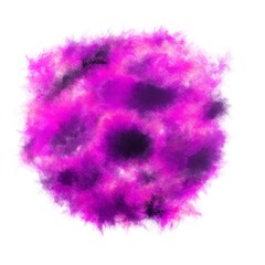 Watercolor ball of pink color on white.